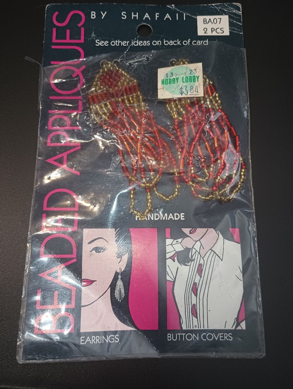 Vintage NOS Beaded Appliques By Shafaii. Crafting/Earrings Etc..